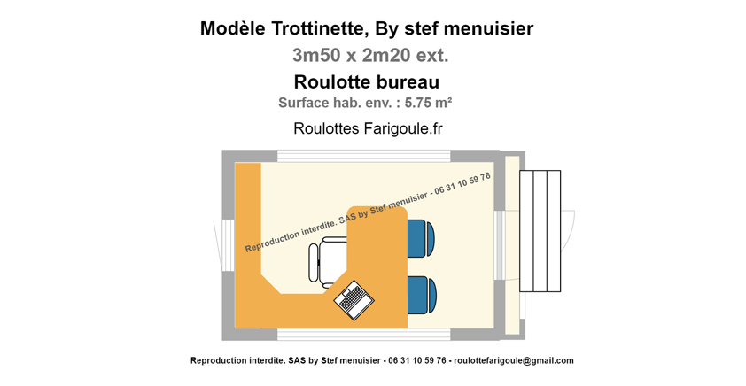 Plan roulotte bureau By Stef menuisier Roulottes Farigoule